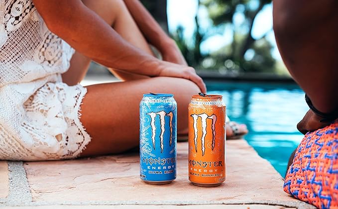 Monster Energy Ultra Sunrise, Sugar Free Energy Drink, 16 Fl Oz (Pack of 24)