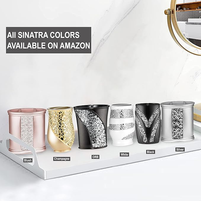 Zahari Home Sinatra Bath Tooth Brush Holder Modern Tooth Brush and Toothpaste Holder, Blush