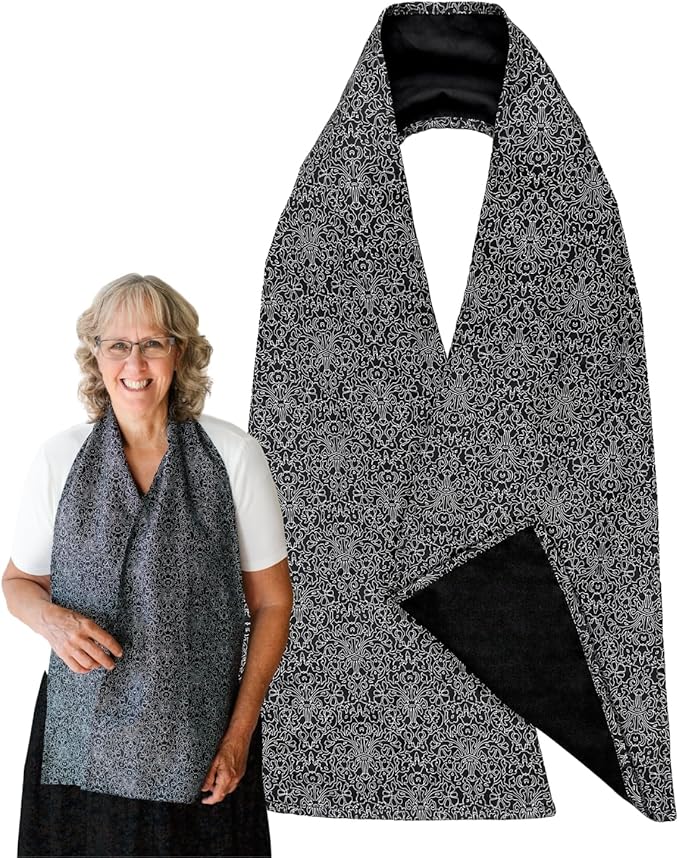 Reversible Adult Bibs for Women & Men - Adult Bib Scarf for Elderly - Dining Clothing Protectors - Washable Dining Scarf for Senior Citizens