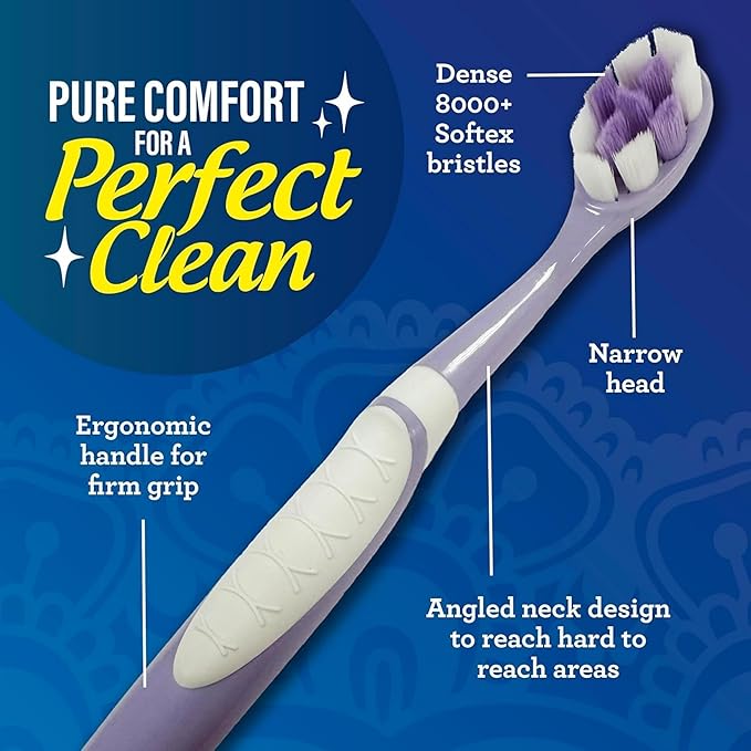 GuruNanda Butter On Gums Toothbrush, ADA Accepted, with 8000+ Ultra Soft Softex Bristles for Sensitive & Receding Gums, Perfect for Whiter Teeth, 2 Ct