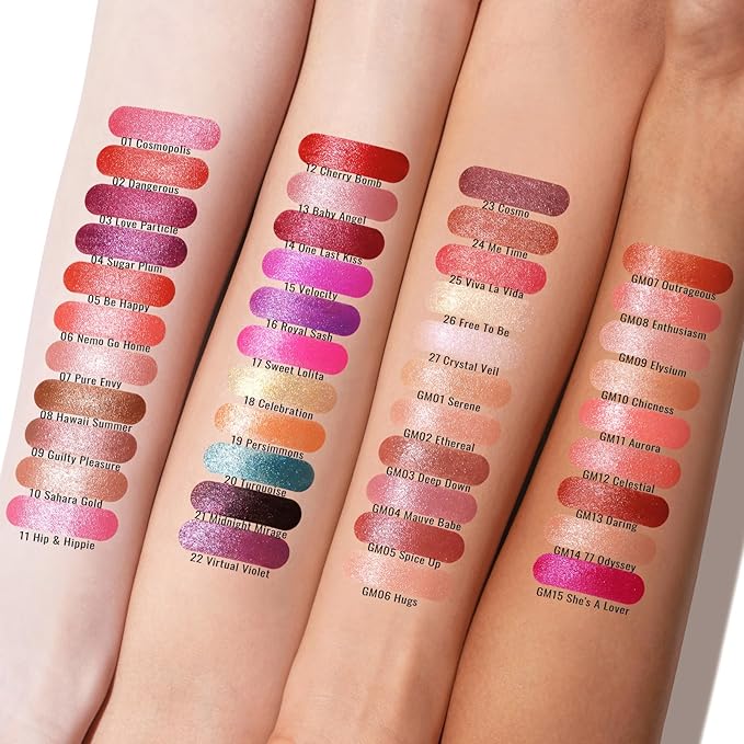 Oulac Matte Terracotta Lipstick with Glow Metallic Finish - Vegan Lipstick for Women, Creamy Texture, Hydrating Clean Beauty Formula, High-End Magnetic Hook Design, GM05 Spice up
