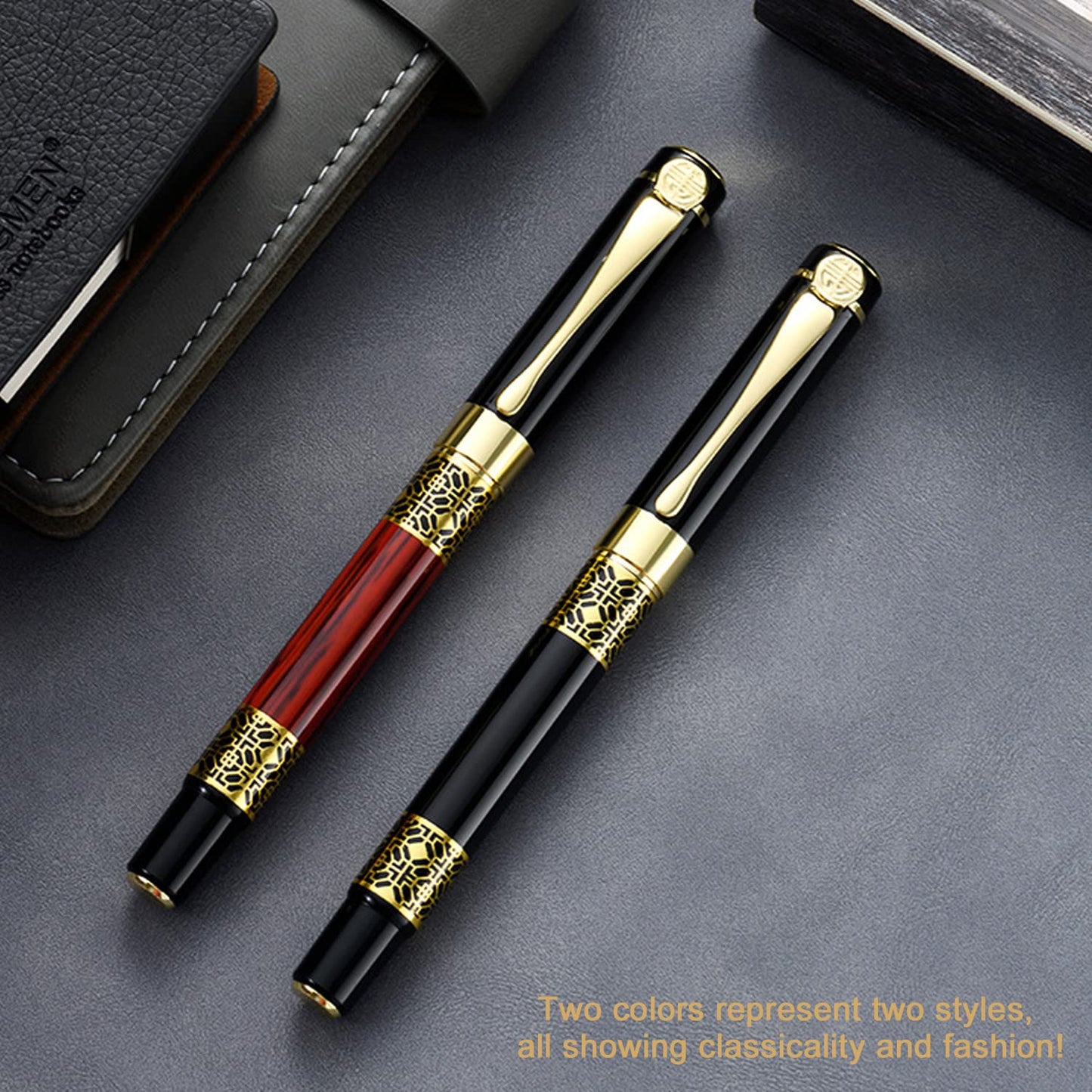 YIVONKA Ballpoint Pen Black Refill,business pens,Luxury Pen,Best Ball Pen Gift Set for Men & Women Professional Executive,Office,Nice Pens Classy Gift Box (Black)
