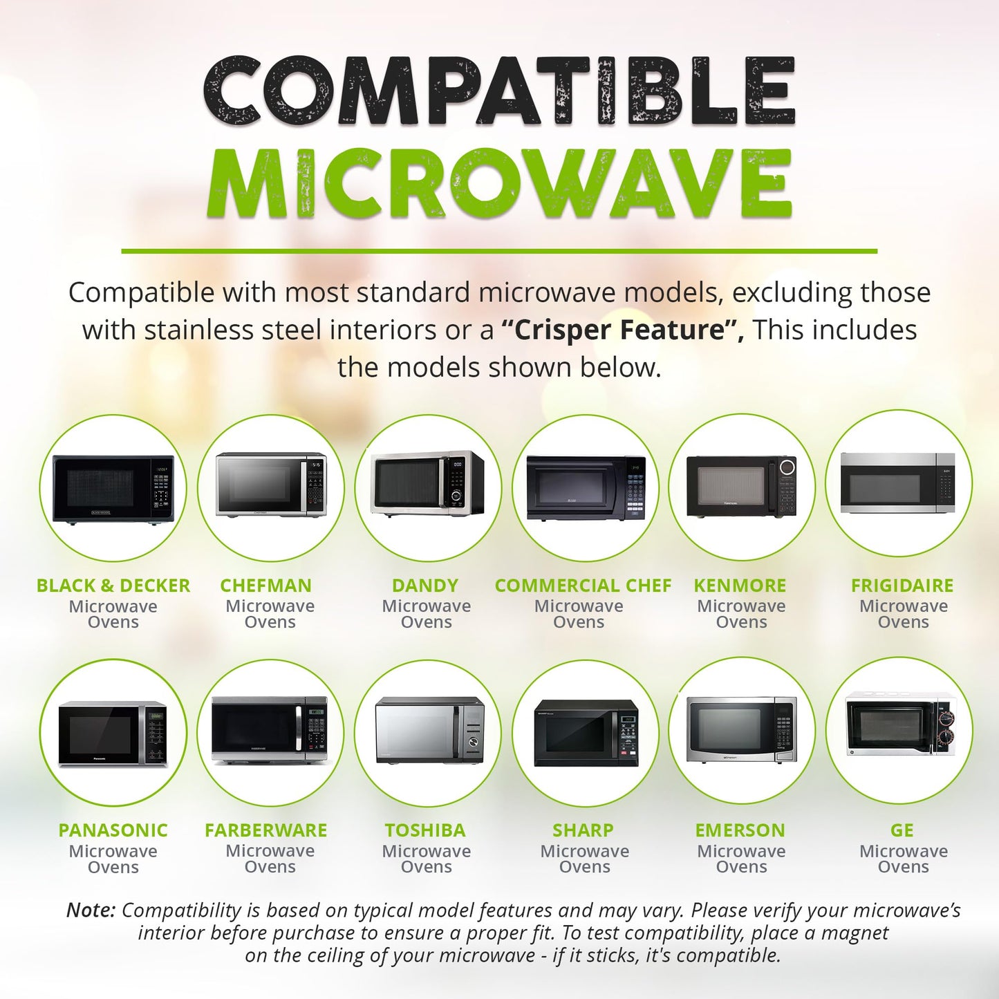 HOVER COVER Magnetic Splatter Cover, 12-Inch Clear BPA-Free Food Lid, Vented Plate Guard with Steam Vents, Anti-Splash Microwave Lid, Dishwasher Safe, Space-Saving Magnetic Storage - Gray