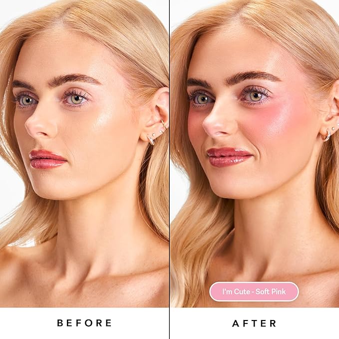 Sacheu Cheek STAY-N Liquid Blush for Cheeks — High Pigment, Buildable, Lightweight Cream Blush for Dewy & Radiant Flushed Cheeks — Long-lasting & Cruelty Free, I'm Cute