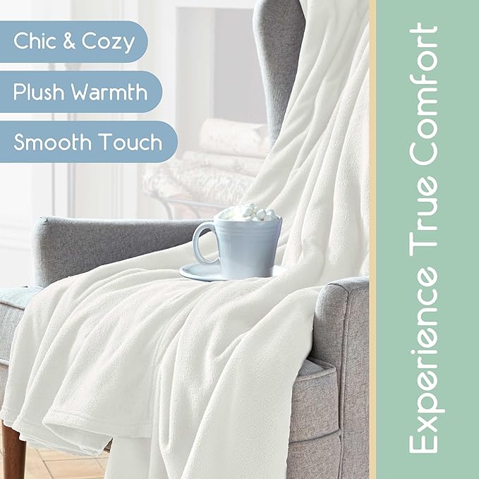 Queen Size Microfleece Blanket | Supersoft Lightweight Throw Blanket | All-Season Comfort | Plush Pet-Friendly Throw for Bed, Couch or Travel