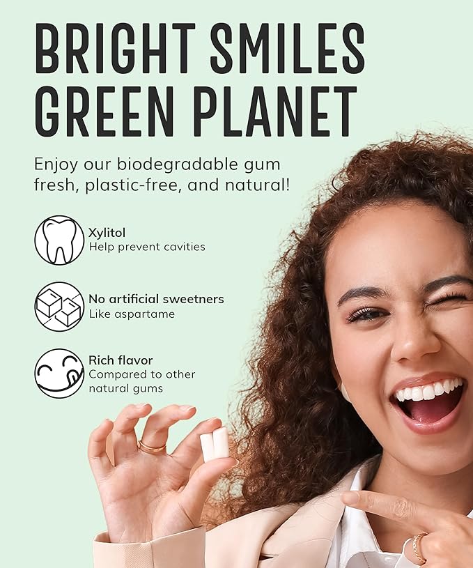 Sugar Free Chewing Gum (84pcs) – Xylitol & Stevia Sweetened – Aspartame Free, All-Natural, Vegan, Gluten-Free, Keto – Assorted Mint