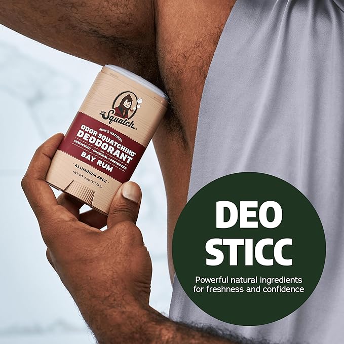 Dr. Squatch Natural Deodorant for Men - Odor-Squatching Aluminum Free - Pine Tar & Summer Citrus (2.65 oz, 2-Pack)