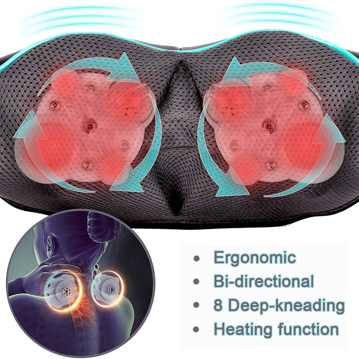 Mo Cuishle Shiatsu Neck and Shoulder Massager with Heat – Deep Kneading Massage for Relaxation – Ideal for Christmas, Mother's Day, Father's Day, Gifts for Men, Women, Mom and Dad