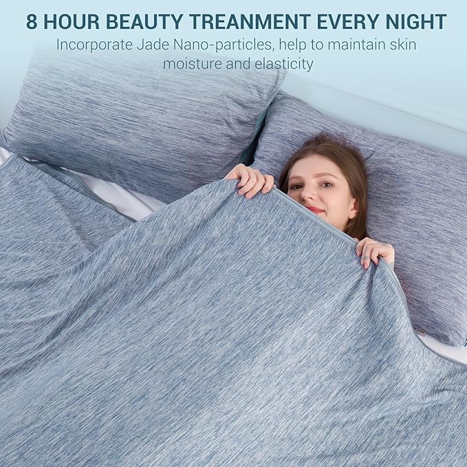 Elegear Revolutionary Cooling Blanket Twin, Absorbs Heat to Keep Body Cool for Night Sweats, Arc-Chill 3.0 Cool Fiber Q-Max>0.5 for Hot Sleepers, Lightweight Summer Cold Blankets for Sleeping, Blue