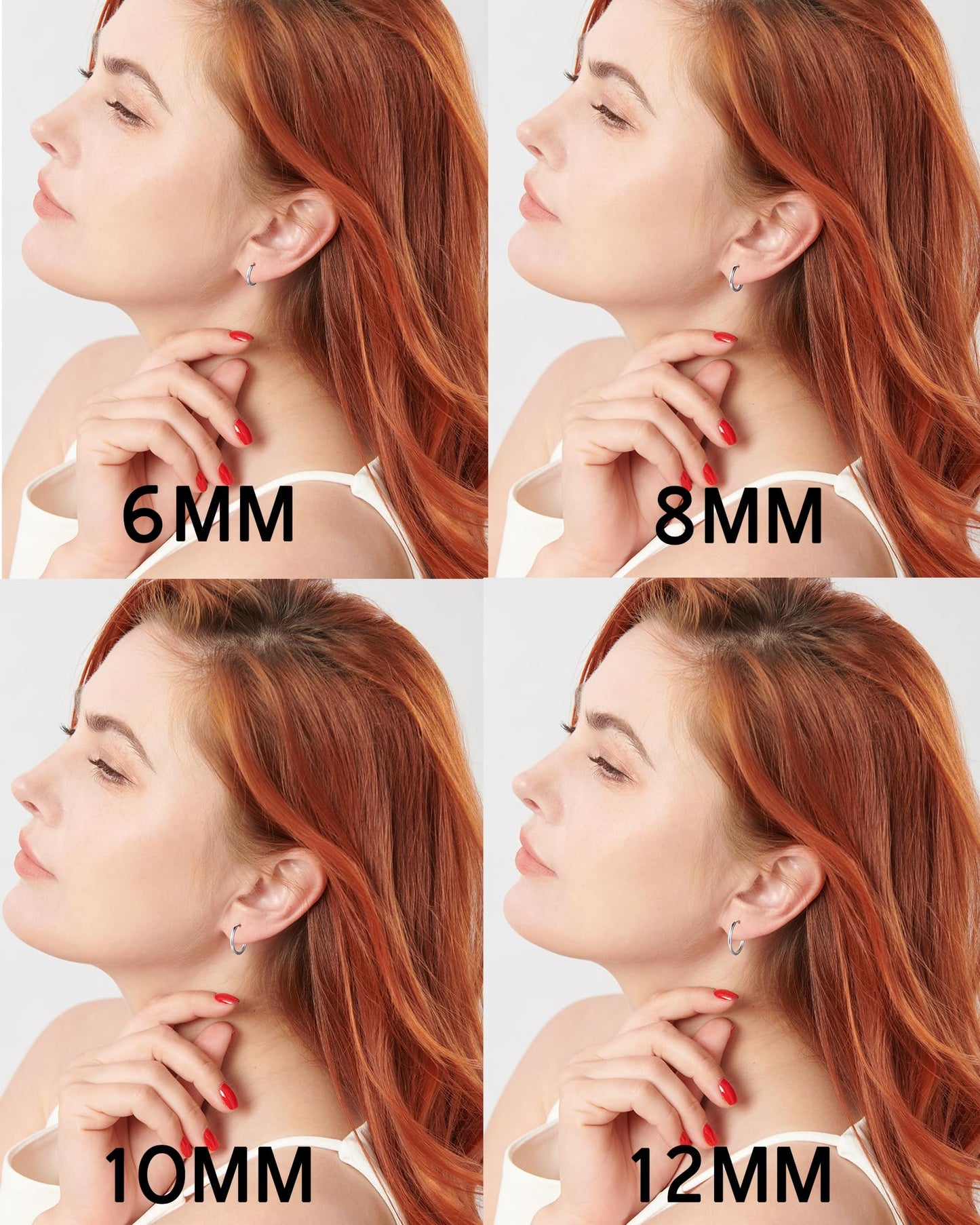 316L Surgical Stainless Steel Small Rose Gold Hoop Earrings 6mm 8mm 10mm 12mm Hypoallergenic Cartilage Hoop Earrings Helix Lobes Hinged Sleeper Earrings For Men Women