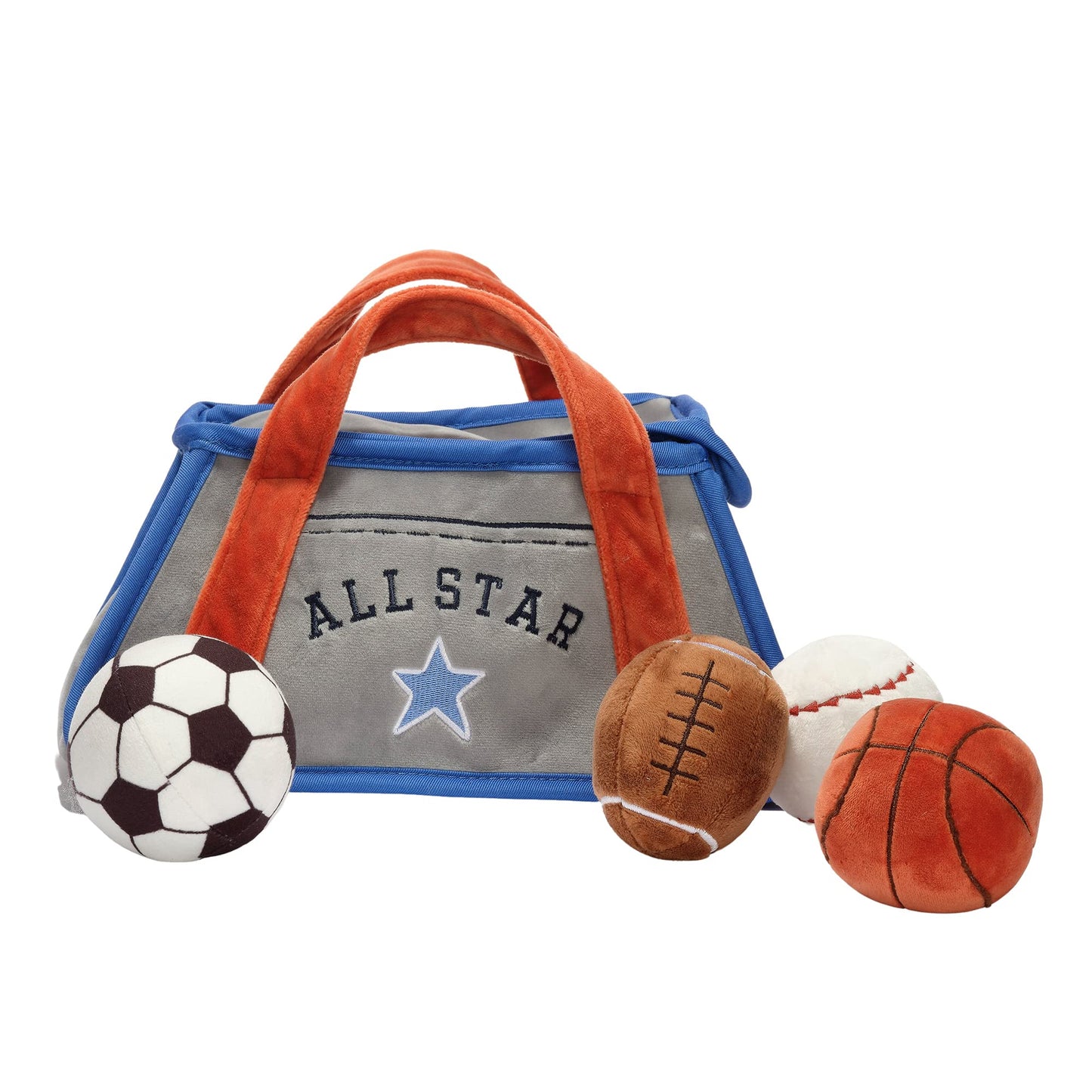 Lambs & Ivy Baby Sports Interactive Plush Toy Set - Football/Basketball/Baseball