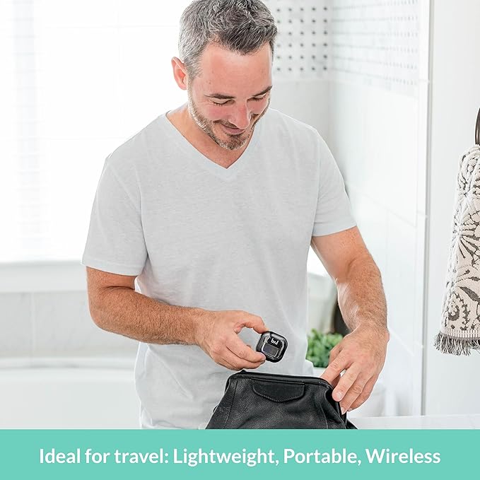 Bril UV-C Toothbrush Sanitizer, Portable Cleaner, Travel Cover, Magnetic Holder, and Rechargeable Case for Any Size Toothbrush, White