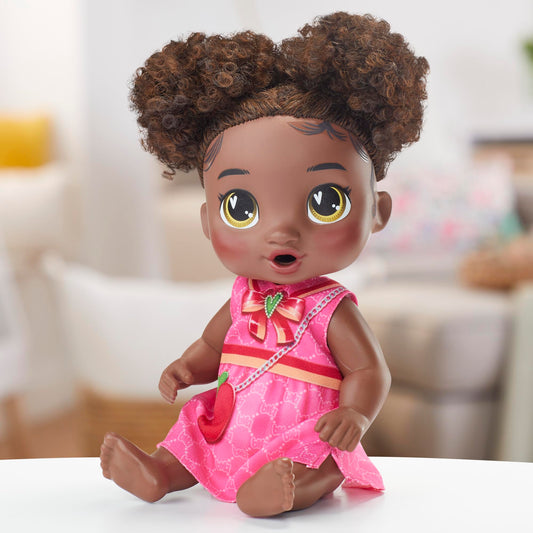Baby Alive Bubbly Tea Party Berry Boo Doll with Teapot Accessories, Black Hair, 11 Inches, Toys for 3 Year Old Girls and Boys & Up