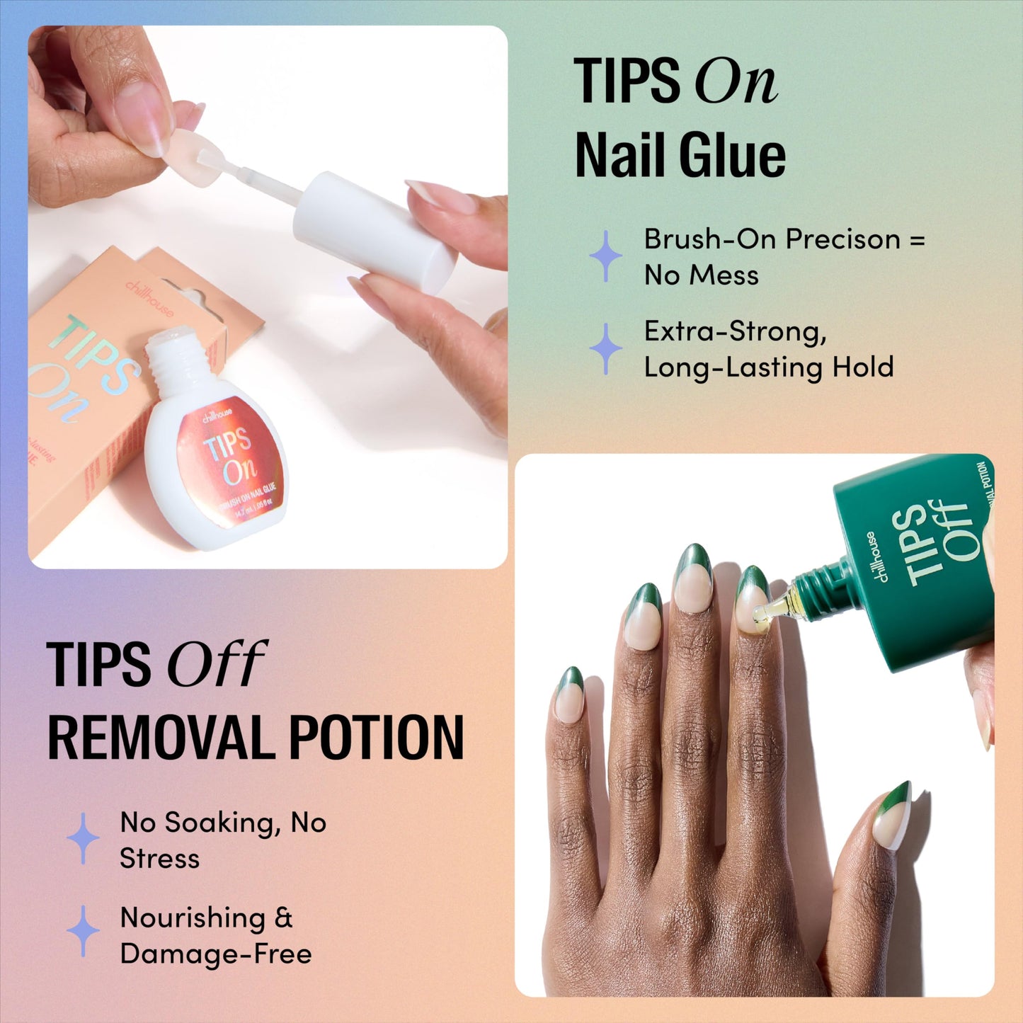 Chillhouse - Chill Tips, Press on Nails Kit - Animal House (Oval) - 24 Nail Shapes & Sizes - Up to 2 Weeks of Wear - Customizable Fit - Reusable - Latina Founded & Women Owned - Beauty & Self Care