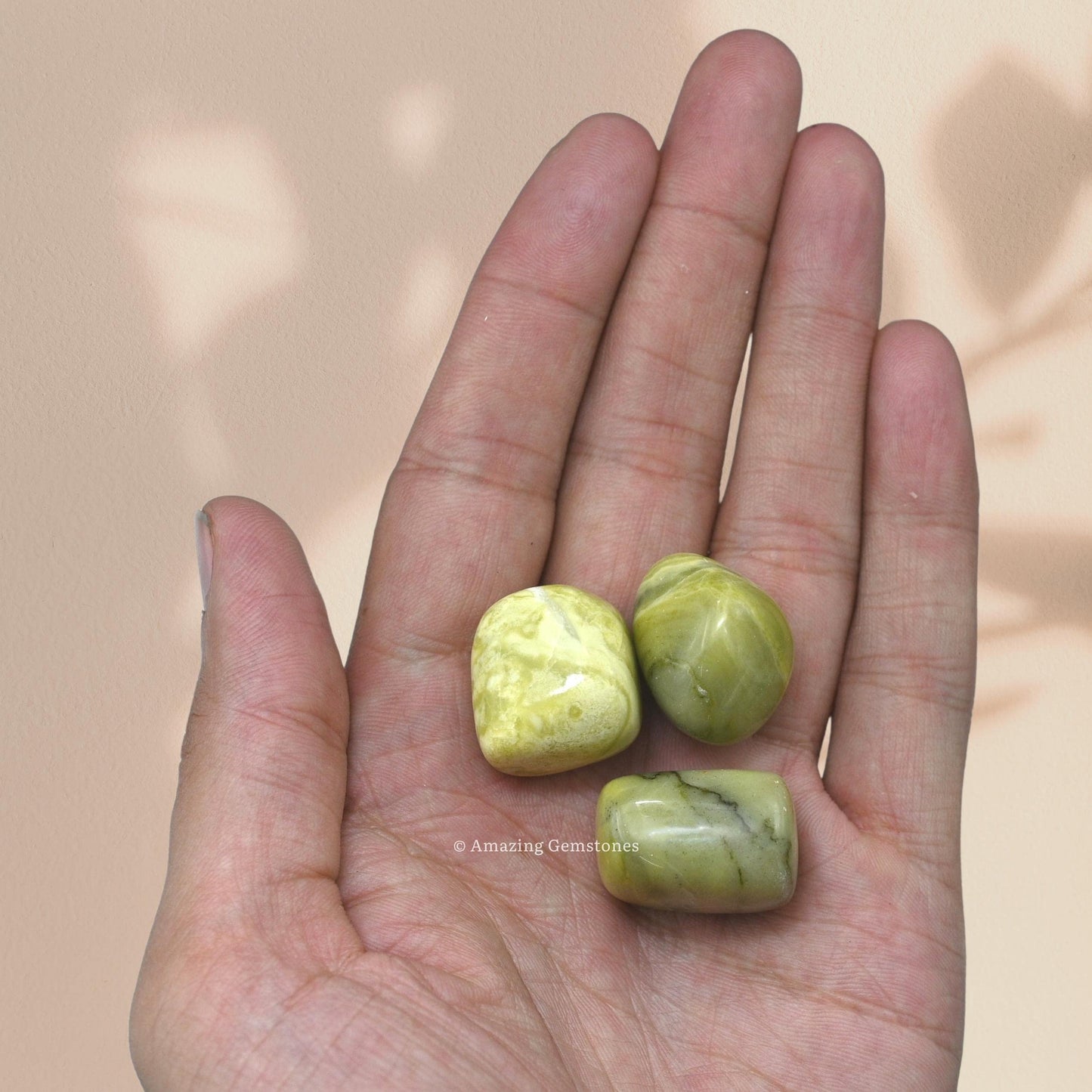 Amazing Gemstone Serpentine Crystals and Healing Stones Tumbled - 1000+ Carats Serpentine Stone, Natural Healing Stones for Energy Balance, Stress Relief - Premium Polished Gems Rocks for Meditation