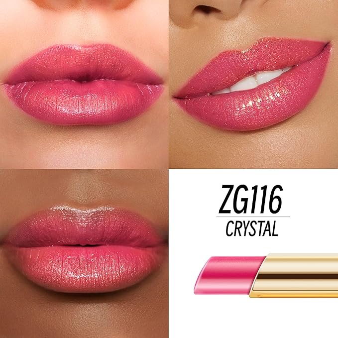 Red Pink Lipstick Moisturizing for Women Shimmer Tinted Lip Balm Hydrating Nourishing Rasberry Lip Gloss Vegan& Cruelty Free Lip Makeup, ZG116 Crystal