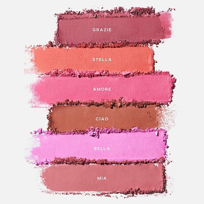 Saie SuperSuede Baked Blush - Talc-Free Powder Blush for Cheeks Infused with Hyaluronic Acid, Glycerin + Squalane - Hydrating Face Makeup for a Natural, Diffused Flush of Color - Mia (0.1 Ounce)