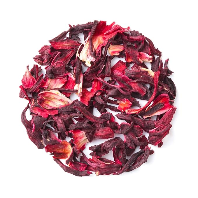 Heavenly Tea Leaves Organic Hibiscus, Loose Leaf Herbal Tea, 4 oz. (Approx. 50 Cups of Tea) – Tart, Fruity, Caffeine Free Herbal Tisane – Delicious Hot or Iced – Premium Quality Wellness Support