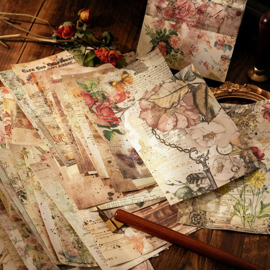 400 PCS Scrapbook Paper Journaling Scrapbooking Supplies Kit Aesthetic Decorative Craft Paper Cottagecore Picture Frames Aesthetic Decor Art Collage Album