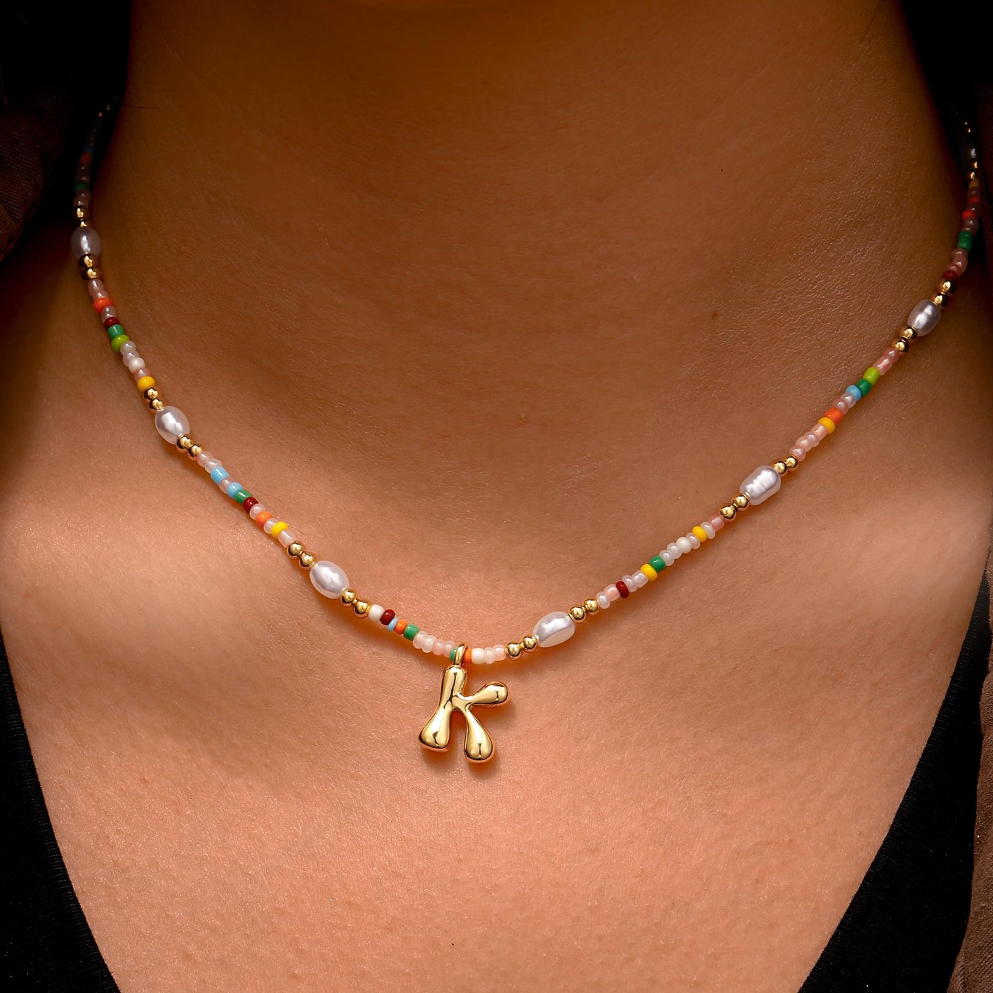 Ritach Daughter Gifts from Mom - Initial L Necklace Beaded Necklaces for Women Girls Necklace Initial Necklaces for Women Girls Gifts for Daughter Granddaughter Niece Sister Gift