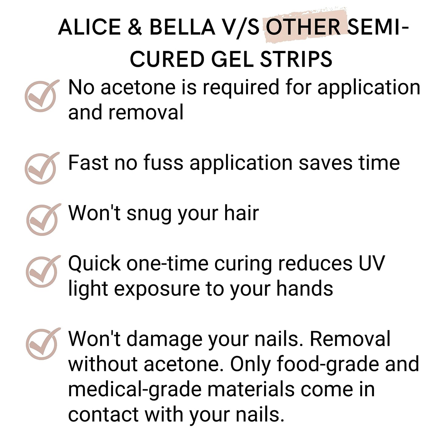 Alice & Bella Nude & Neutral Manicure Kit Bundle - Semi cured gel nail strips duo in Milky White + Pure Strength Clear - mani that works well any outfit & occasion & strengthens your nails