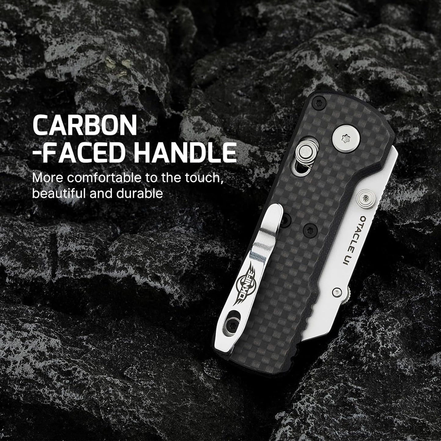 OKNIFE Otacle U1 Folding Pocket Utility Knife, Quick Change Box Cutter with Rail Lock, EDC Razor Knife with Pocket Clip for Office, Factory (Black)