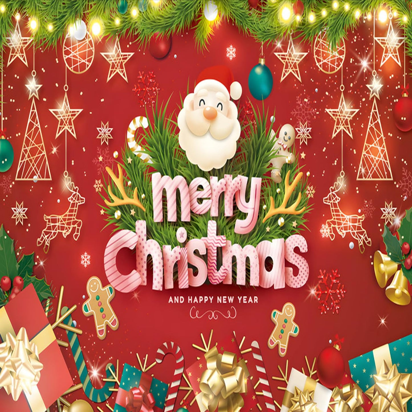CJDLTS Christmas Press on Nails Long Artificial Square Acrylic False Nails 3D Relief Snowflake Snowman with Plaid Stripe Stick on Nail Full Cover Artificial Fingernails for Women Festival Manicure