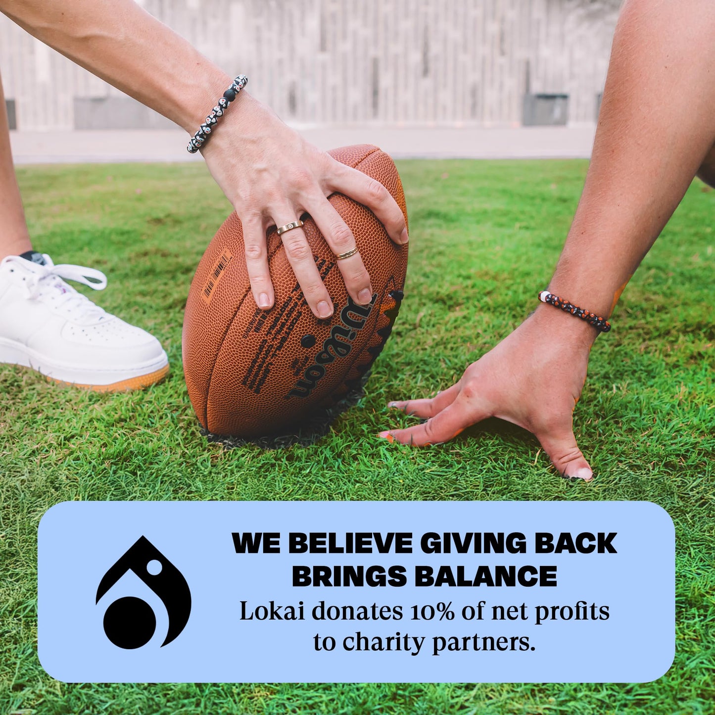 Lokai NFL Football Collection Silicone Beaded Bracelet, Buffalo Bills Classic (Medium) - Beaded Bracelet for Women & Men, Silicone Jewelry Bracelet Slides-On for Comfortable Fit