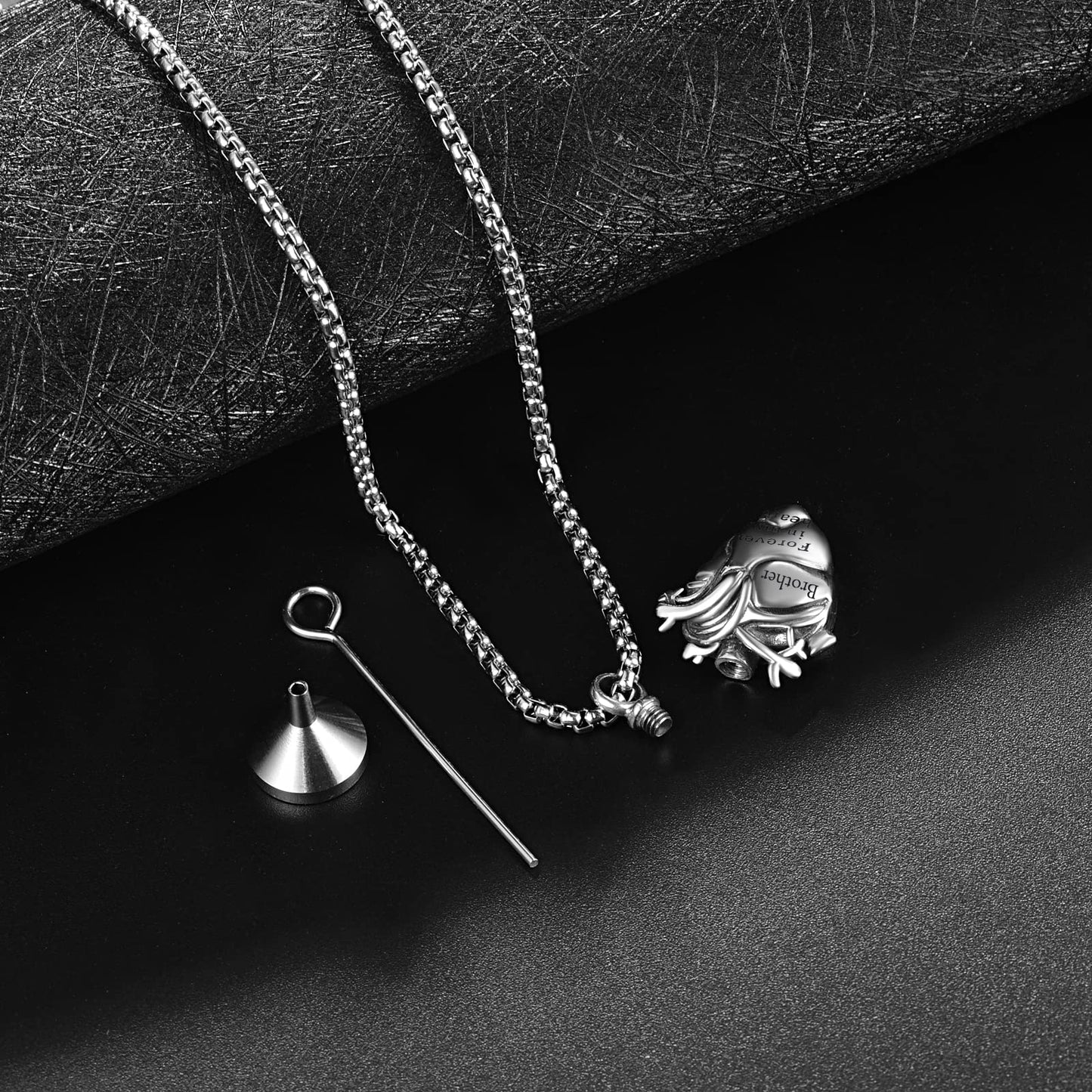 Personalized Anatomical Heart Urn Necklaces for Ashes Sterling Silver Ash Pendants Cremation Jewelry Brother Keepsake Pendant Memorial Jewelry Gifts for Loss of Brother