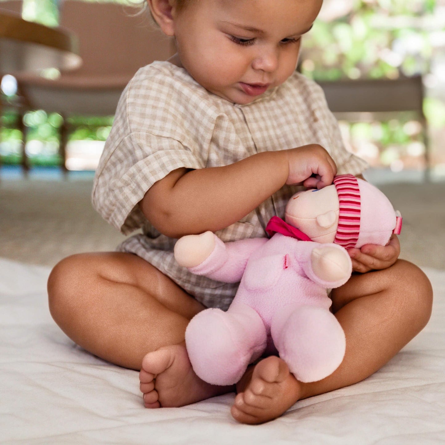 HABA Doll Snug Up Luisa 8" My First Baby Doll, Machine Washable & Safe for Birth & Up, Newborn Toys
