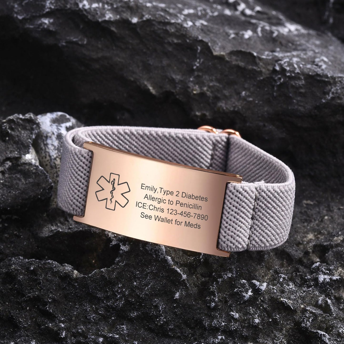 VNOX Medical Alert Id Bracelet for Men Women, Custom Engraving Medical Alert Bracelets for Women Men