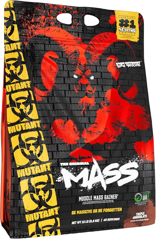 Mutant Mass Weight Gainer Protein Powder - Mass Builder for Bulking and Lean Mass Gainer, The Weight Gainer Men Need to Bulk up – 15 Pound – Triple Chocolate