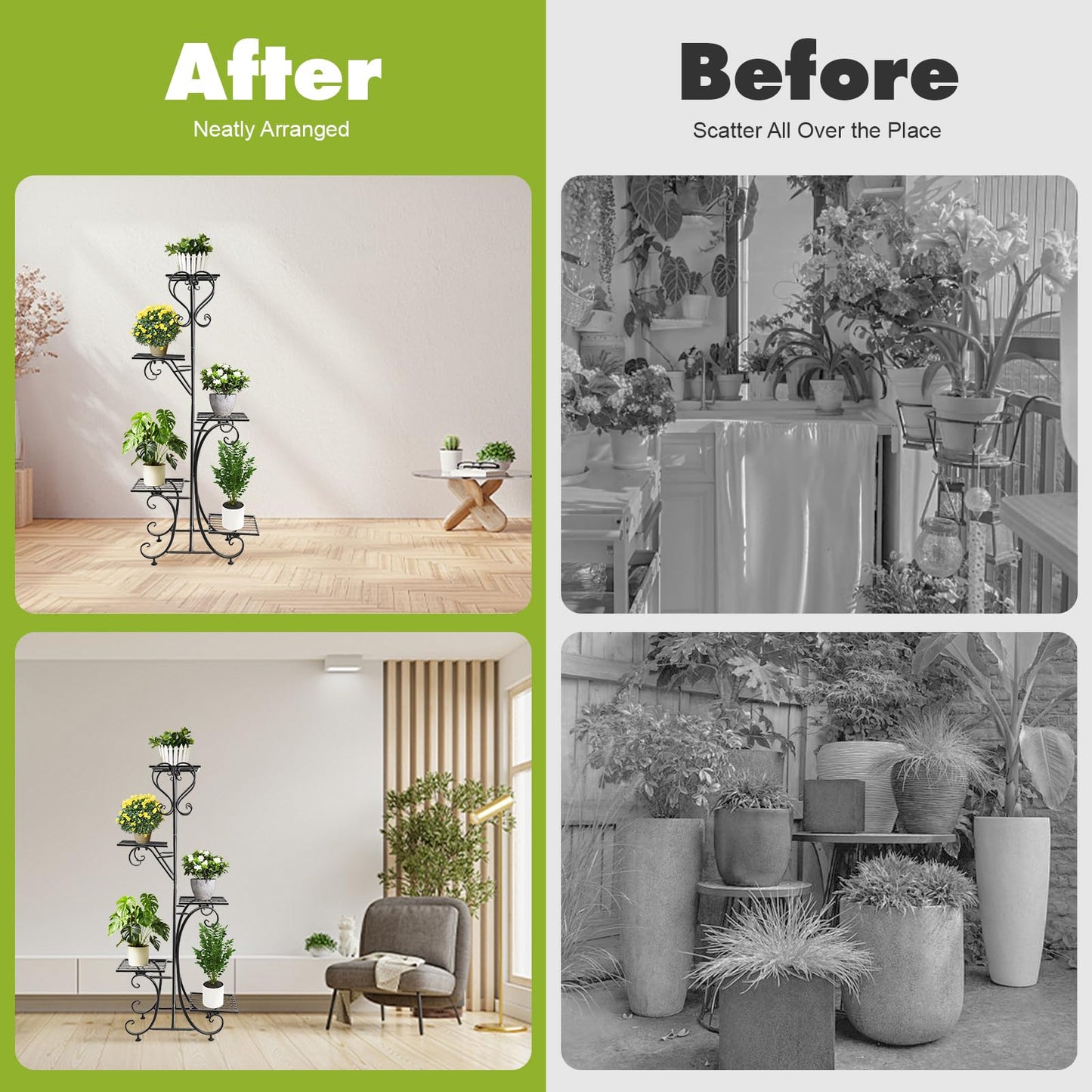 XUANIIIL Metal Plant Stand 5 Tier Outdoor Indoor Display Storage Holder Heavy Duty Corner Plant Shelf Planter Display Rack for Home & Garden