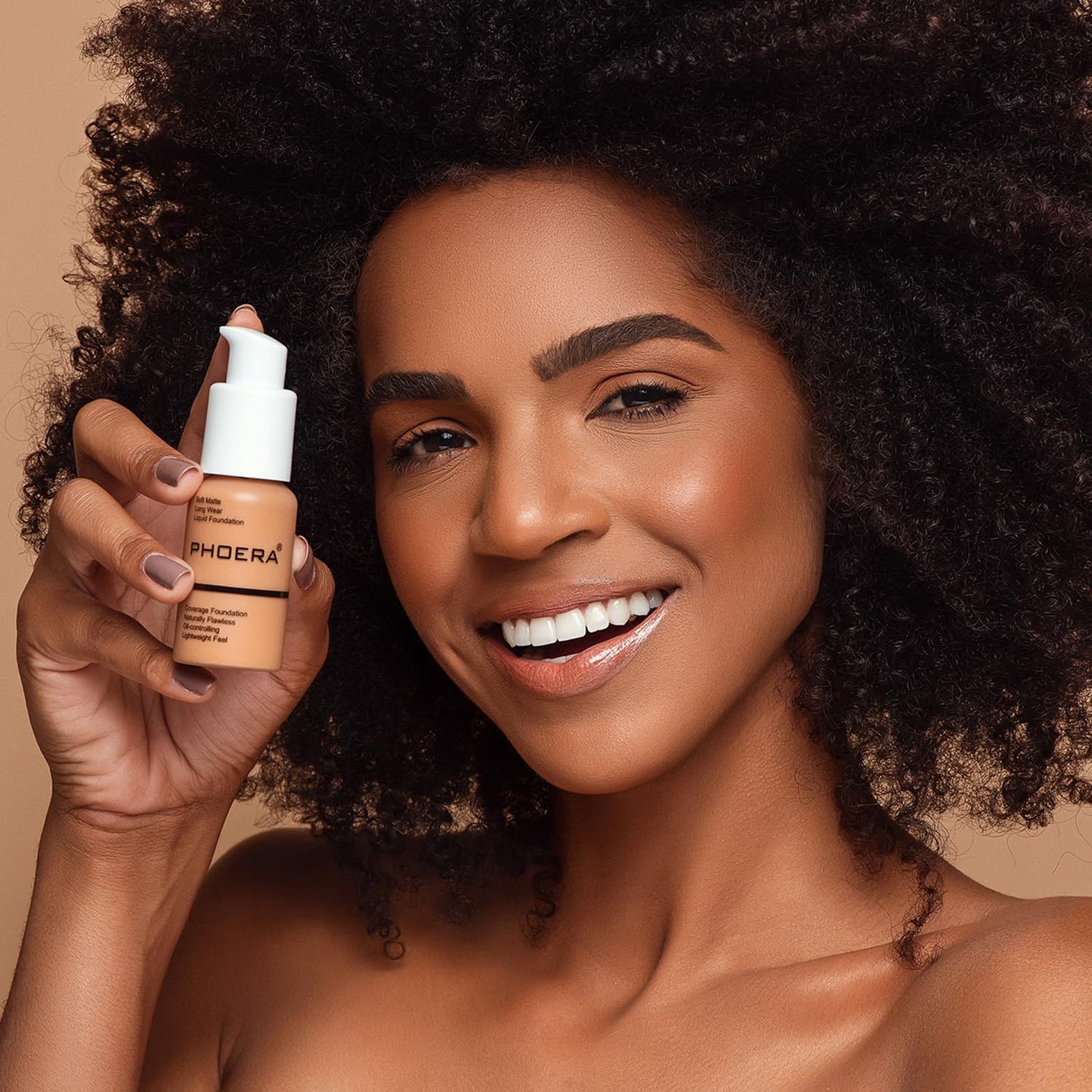 Hilareco PHOER Foundation, 2pcs- 101- Porcelain, Full Coverage Concealer, Matte Liquid Foundation, Oil-Control, Whitening, Refreshing Moisturizing, Cruelty-Free, Vegan, 30ml