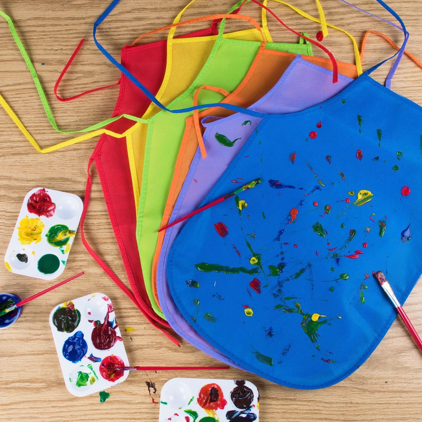 Super Z Outlet Children's Artists Fabric Aprons - Kitchen, Classroom, Community Event, Crafts & Art Painting Activity (Assorted 24pcs)