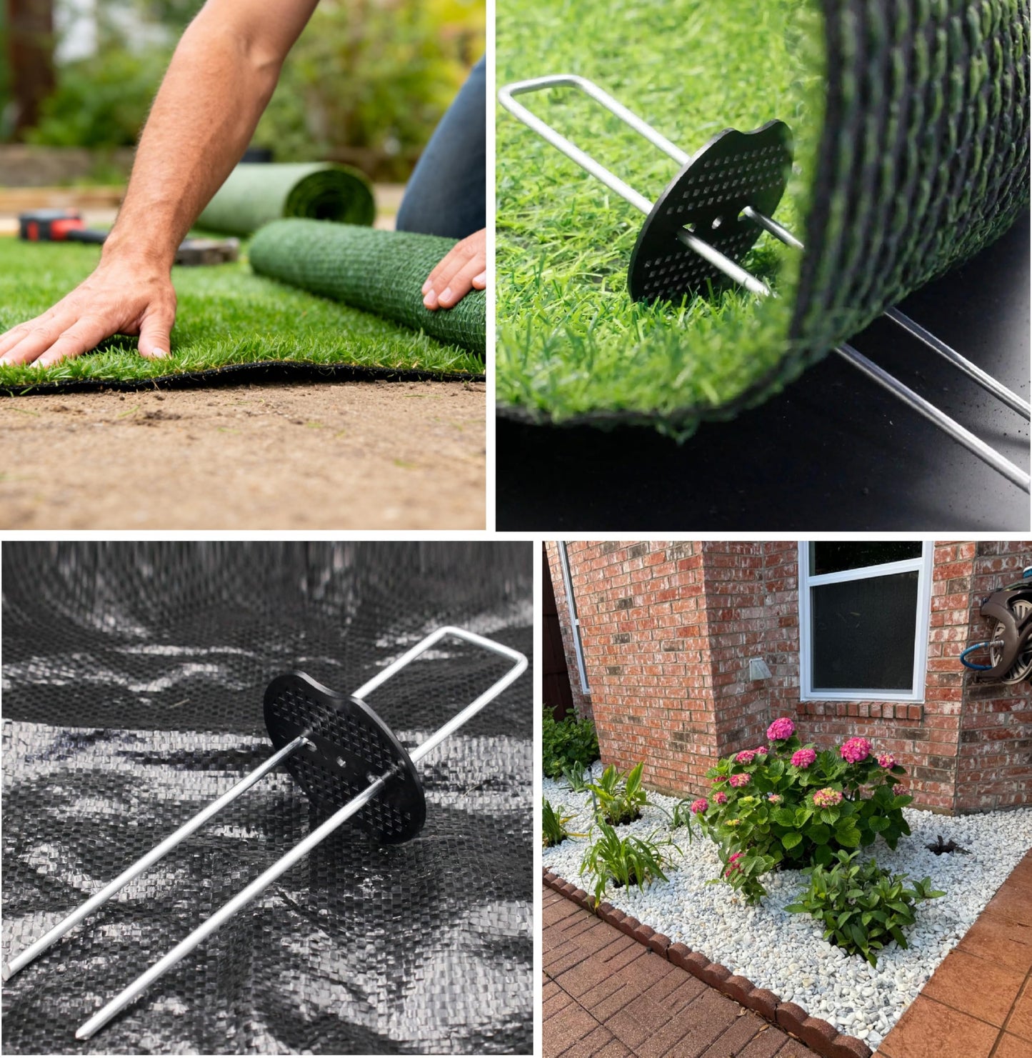 10 Inch 200 PCS Galvanized Landscape Staples with 200 PCS Gasket, Landscape Fabric Pins Stakes Lawn Ground Cover Graden Staples Spikes Weed Barrier Stakes