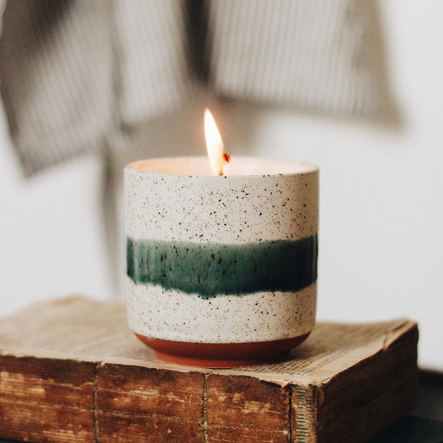 Hyggelight - The Growing Candle, Lavender Scented, 8.5oz Ceramic Pot, Single Wick Aromatherapy Candles, 100% Soy for Women and Men, Edith