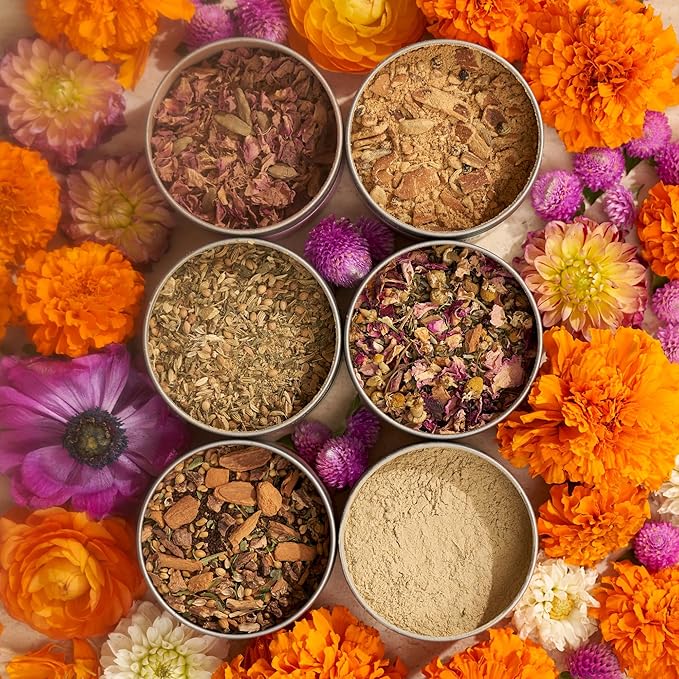 Divya's Everyday Energizing Ginger Tea, Uplifting Ayurvedic Herbal Tea with Amla, Lemongrass, Nettles, & More, Caffeine Free, Organic, Non-GMO, Ayurvedic, Loose Leaf Tea