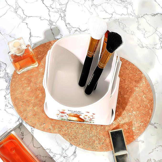 Capybara Makeup Brush Holder, Decorative Desk Organizer for Jewelry Pen Pencil Glasses Storage, Capybara Lovers Themed Gifts Stuff For Girls Teens Kids Women!