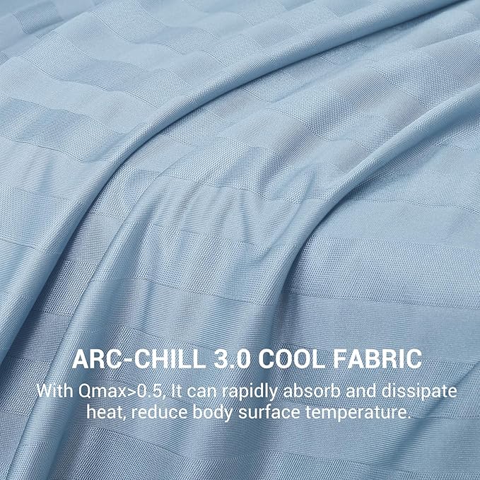Elegear Revolutionary Cooling Blanket Queen, Absorbs Heat to Keep Body Cool for Night Sweats, Double Sided Arc-Chill3.0 Cooling Fiber Q-Max>0.5, Lightweight Summer Cold Blankets for Sleeping 79“ x 86”