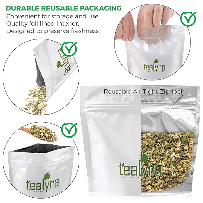 Tealyra - Chamomile and Spearmint - Herbal Loose Leaf Tea - Calming and Relaxing Tea - Caffeine-Free - 100% Natural Ingredients - 110g (4-ounce)