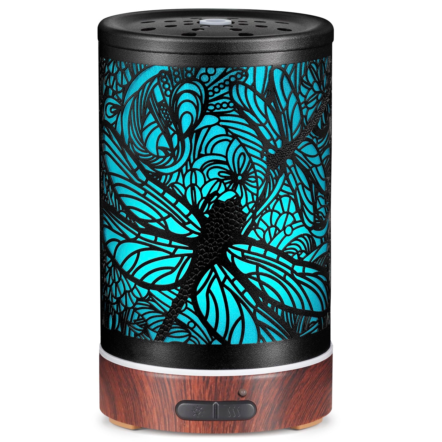 Essential Oils Diffuser,Aromatherapy Diffuser,Birthday for Women Mom Grandma,Metal Cool Mist Humidifier with 7 Colors Lights Waterless Auto Off Air Diffusers (Dragonfly)