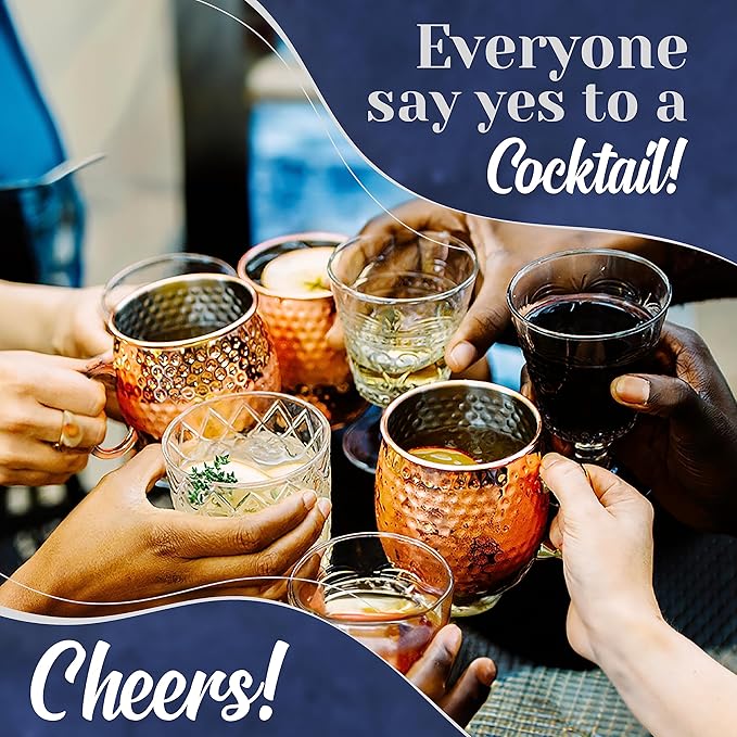 Stainless Steel Lined Copper Moscow Mule Cups Set of 96 (19oz) | Food Safe | High Grade Stainless Steel Mug w/New Thumb Rest | Tarnish-Resistant Steel Interior