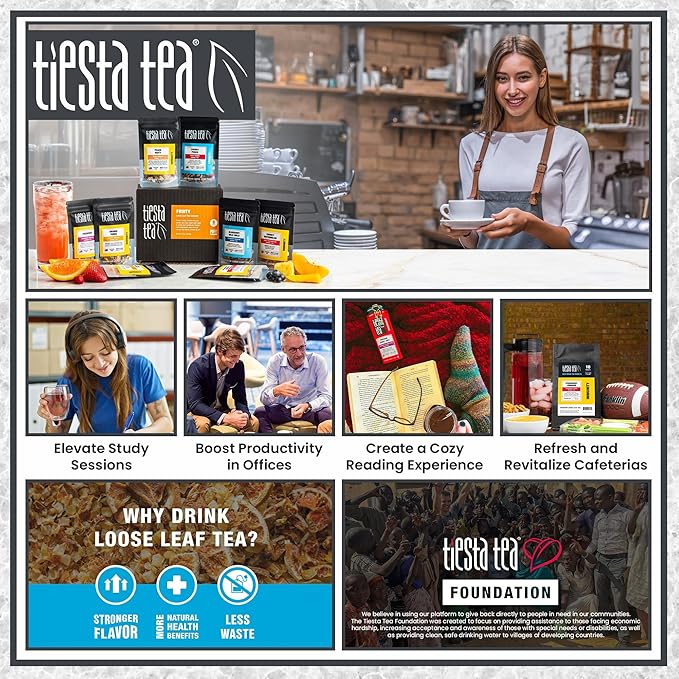 Tiesta Tea - Lemon Ginger Turmeric, Loose Leaf, Lemon Ginger Herbal Tea, Premium Blend, Non Caffeinated Herbal, Make Hot or Iced & Brews Up to 50 Cups, 5 Ounce Refillable Tin