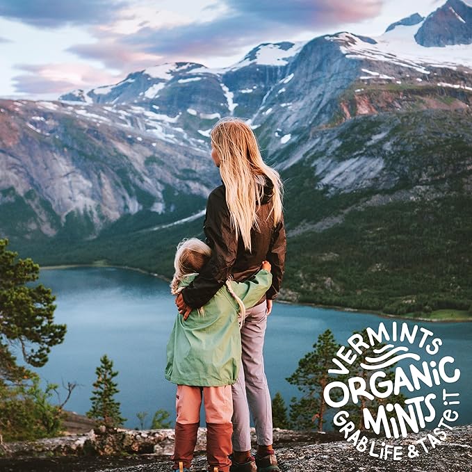 VerMints Organic Breath Mints PepperMint Candy Mints - Real Ingredients, Lasting Refresh - Travel Size Candies - Non-GMO, Vegan, Nut Free, Gluten Free & Kosher Peppermints - 100 Packets