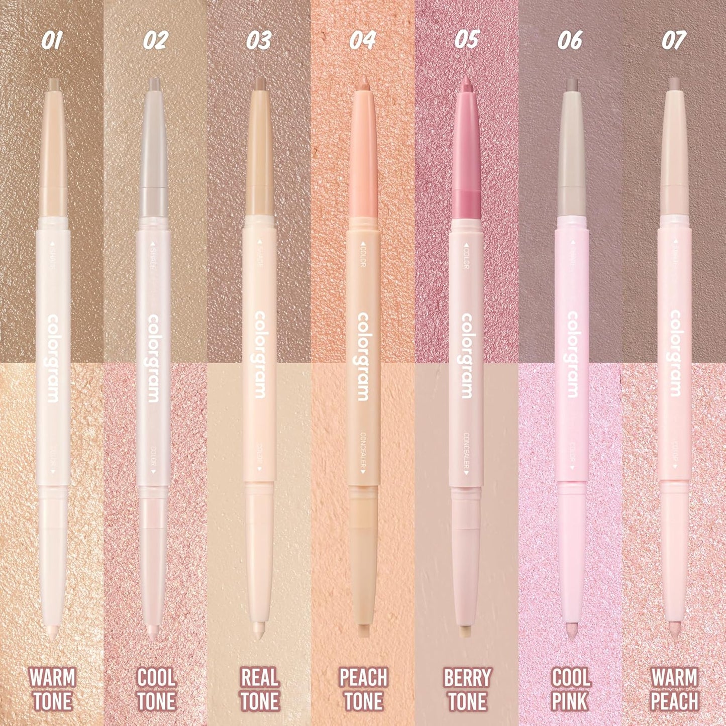 COLORGRAM Under Eye Highlighter Stick 06 Cool Pink | Silky-Smooth Long-Lasting Highlighter & Contouring Stick for Smudge-Proof, Shining Daily Makeup | K-Beauty Face Highlighters & Luminizers