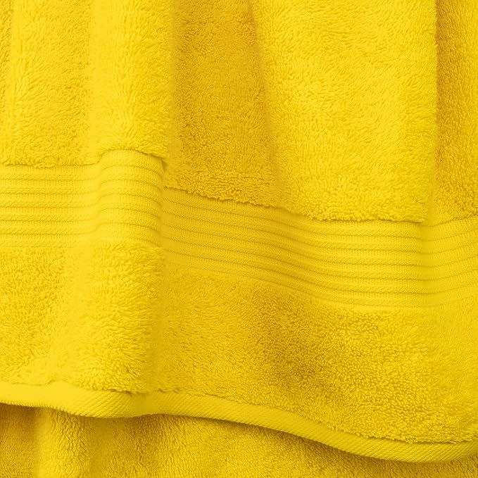 Cotton Paradise Hand Towels for Bathroom, 100% Cotton Turkish 4 Piece Hand Towel Set, Soft Absorbent Face Towels, Yellow Hand Towels