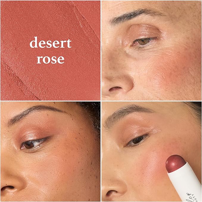 Skip The Brush Contour Duo - Cream to Powder Multi-Purpose Makeup Sticks - Pigmented, Buildable Color for Eyes, Cheeks, and Lips - Desert Rose + In Paradise