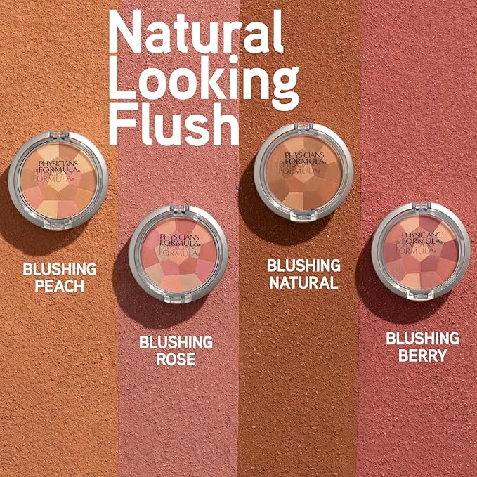 Physicians Formula Powder Palette Multi-Colored Blush, Silky Smooth Formula, Hypoallergenic, Blends Easily Without Irritation – Blushing Natural