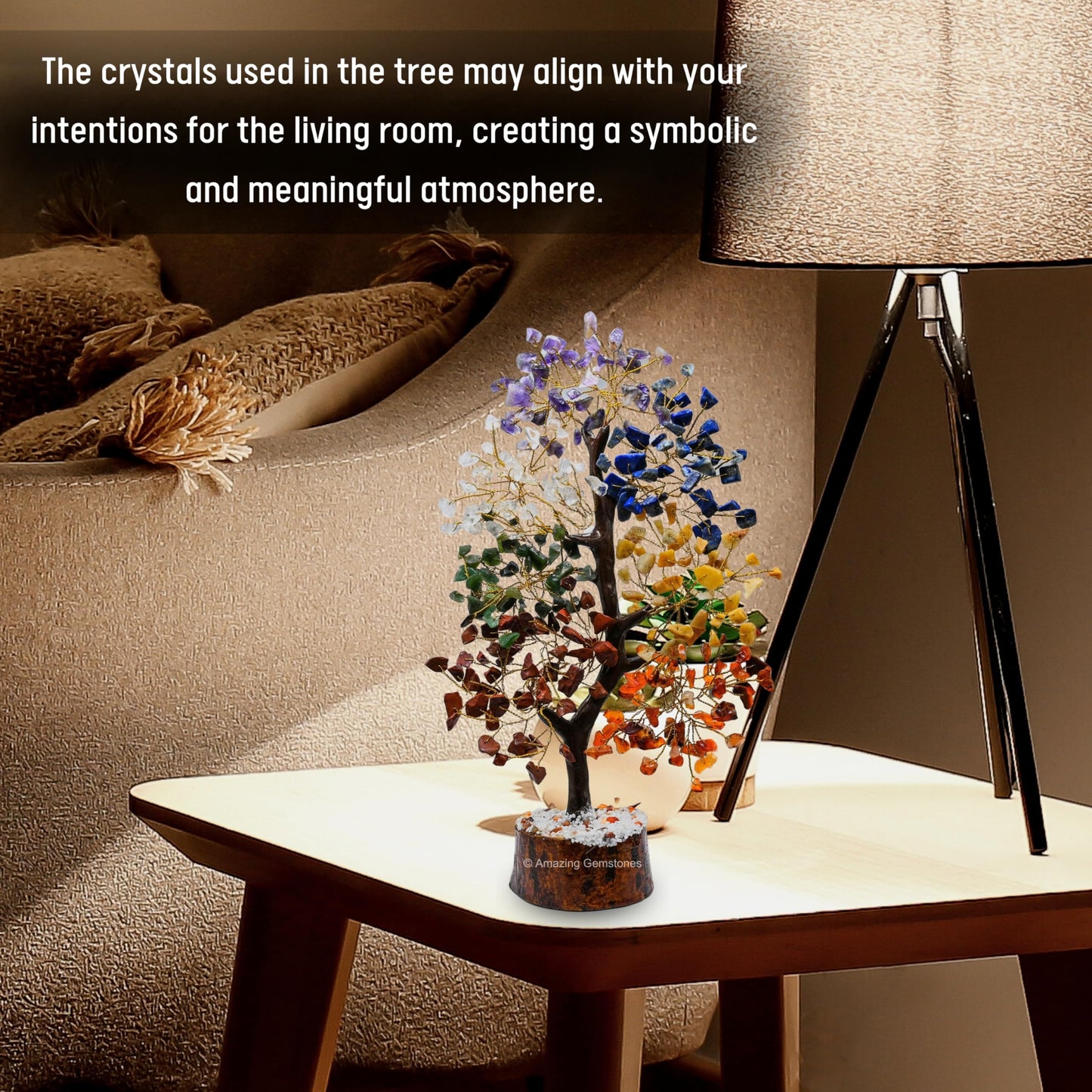 Amazing Gemstone Chakra Tree of Life Crystal Tree Gifts for Women - Spiritual Healing Crystals, Handmade Gemstone Ornament for Meditation, Yoga, and Home Office Decor Christmas Stocking Stuffer